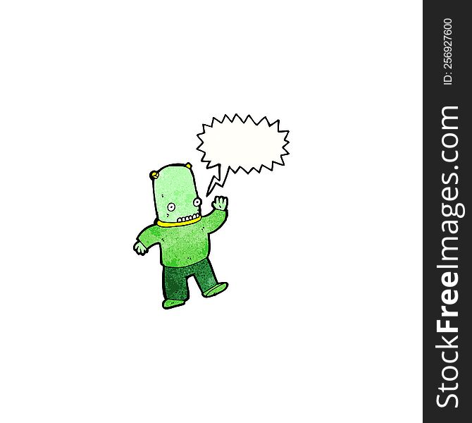 Alien With Speech Bubble Cartoon