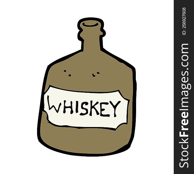 cartoon old whiskey bottle