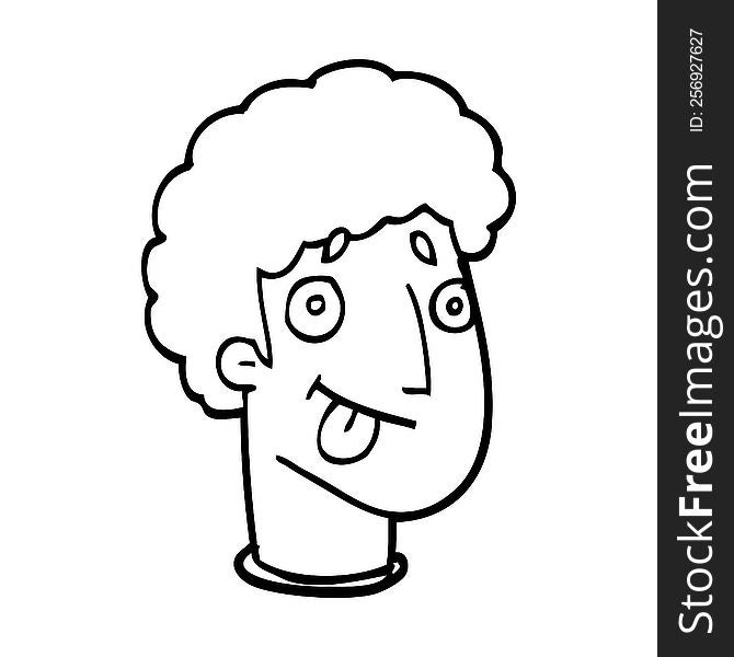 line drawing cartoon male face