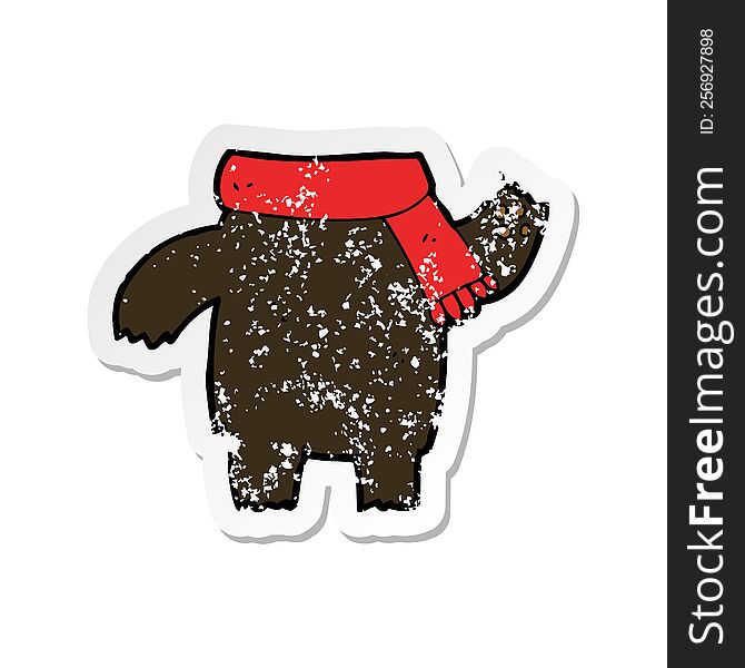 Retro Distressed Sticker Of A Cartoon Teddy Bear Body