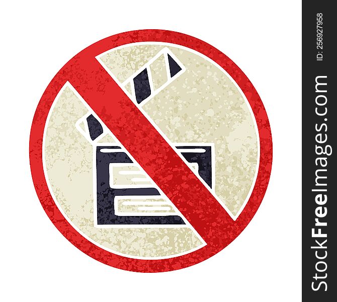 retro illustration style cartoon of a no directing sign