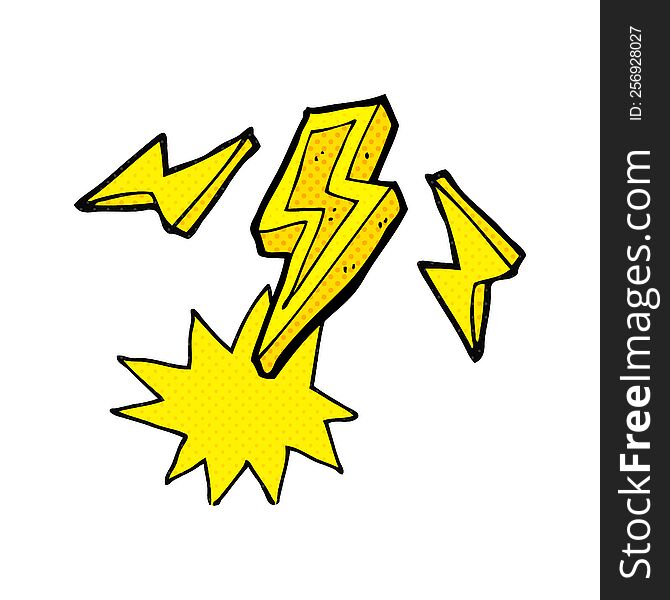 freehand drawn cartoon lightning bolt doodle