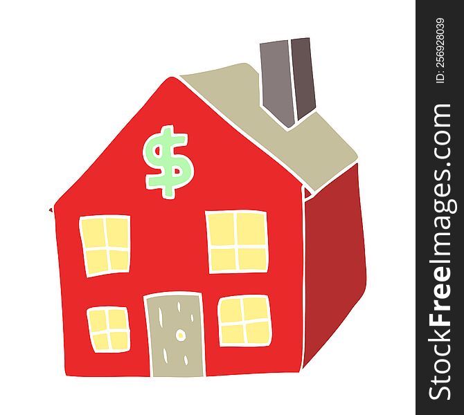 flat color illustration of a cartoon housing market