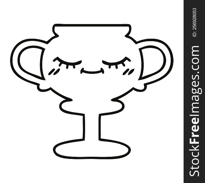 Line Drawing Cartoon Trophy