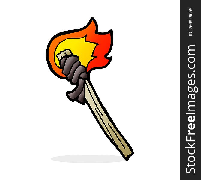 cartoon burning torch