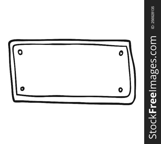 Black And White Cartoon Blank Sign