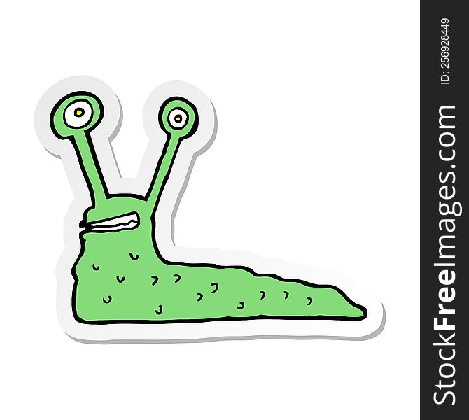 sticker of a cartoon slug