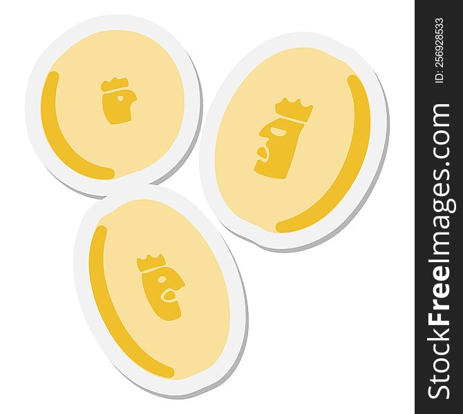 gold coins falling sticker