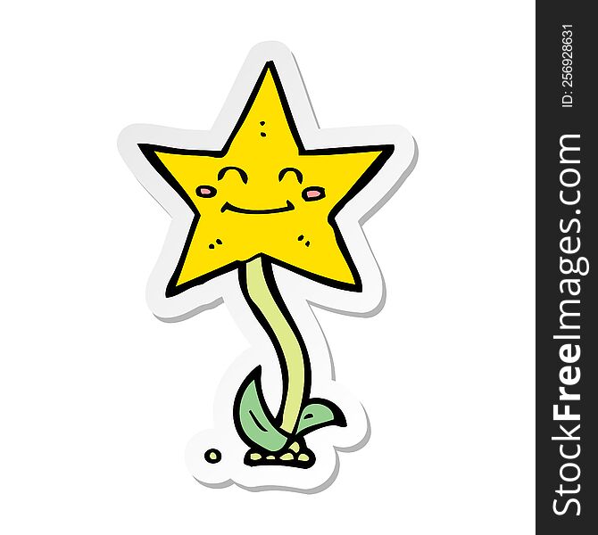 Sticker Of A Cartoon Star Flower