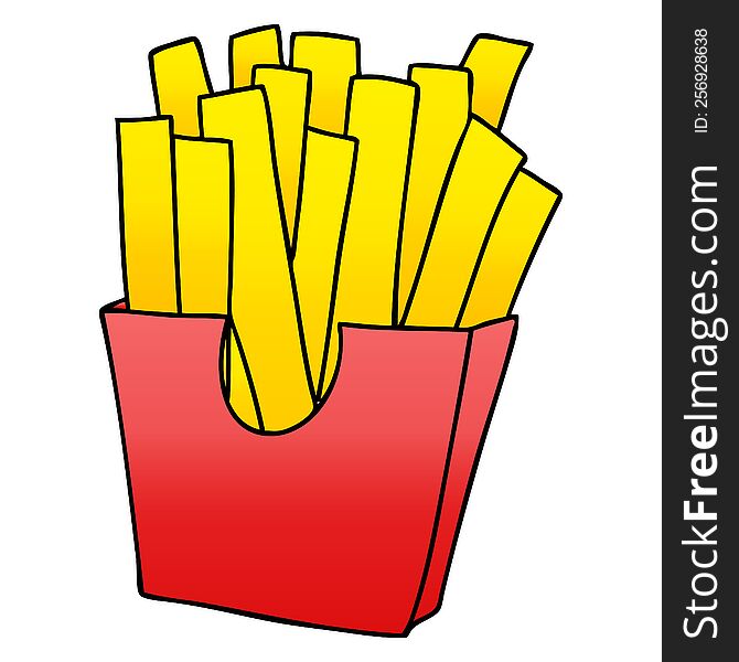 Quirky Gradient Shaded Cartoon French Fries