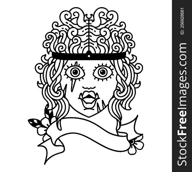 Black and White Tattoo linework Style orc barbarian character face. Black and White Tattoo linework Style orc barbarian character face