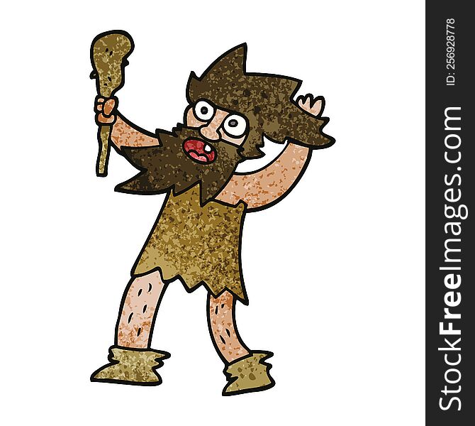 cartoon doodle cave man