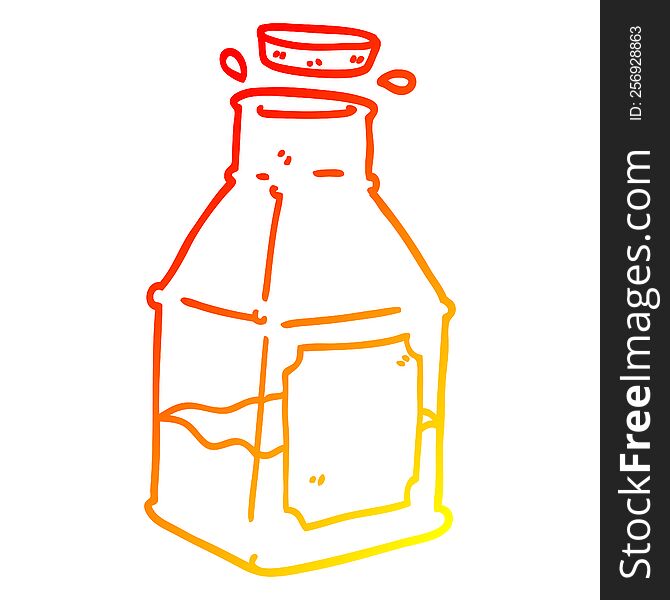 warm gradient line drawing of a cartoon drink in decanter