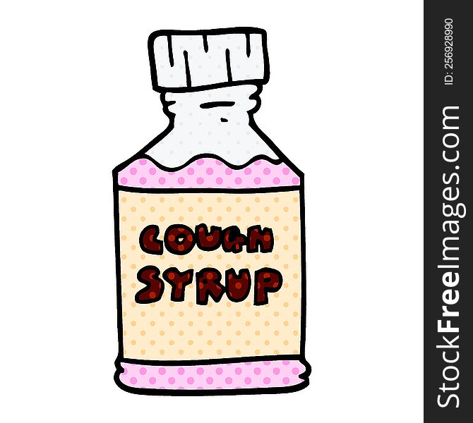 Cartoon Doodle Cough Syrup