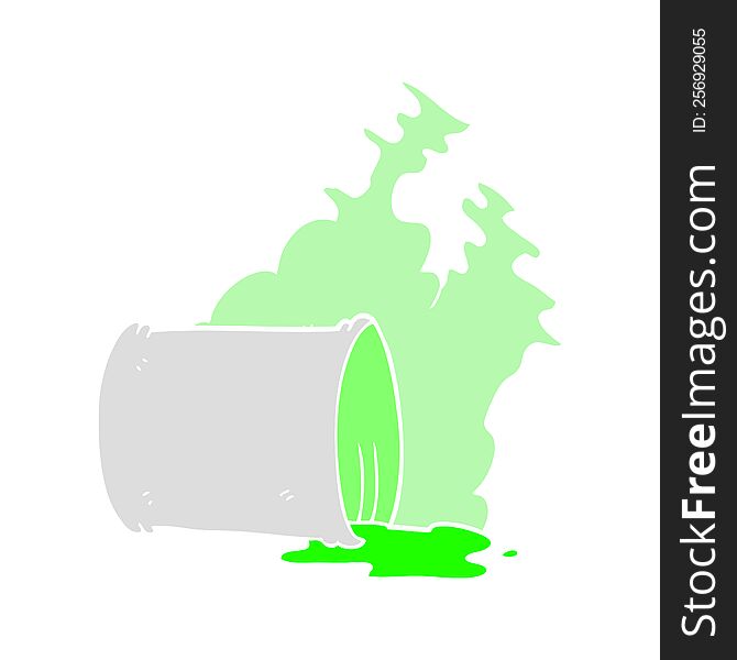 Flat Color Illustration Of A Cartoon Spilled Chemicals