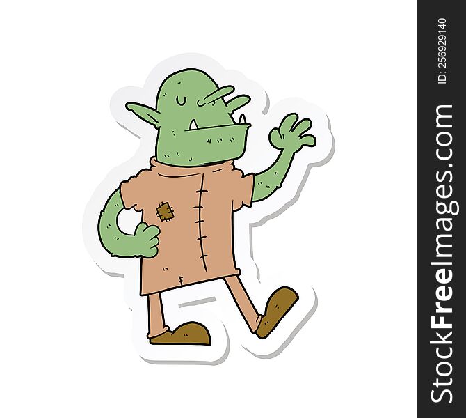 sticker of a cartoon goblin