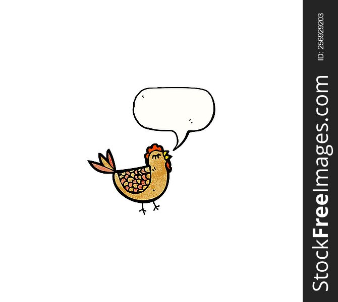 chicken with speech bubble cartoon