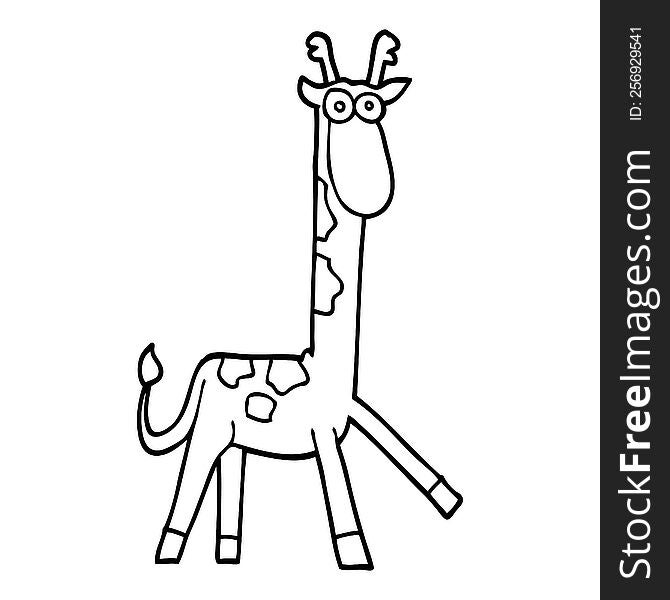 line drawing cartoon funny giraffe