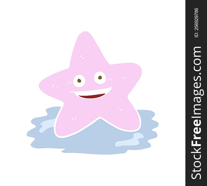 flat color illustration of starfish. flat color illustration of starfish