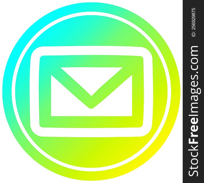 envelope letter circular icon with cool gradient finish. envelope letter circular icon with cool gradient finish