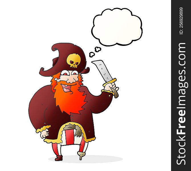 Thought Bubble Cartoon Pirate Captain