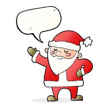 Cartoon Santa Claus With Speech Bubble Stock Photo Cartoon Santa Claus With Speech Bubble Stock Photo