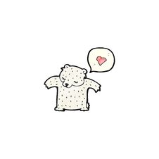 Cartoon Polar Bear With Love Heart Royalty Free Stock Photo