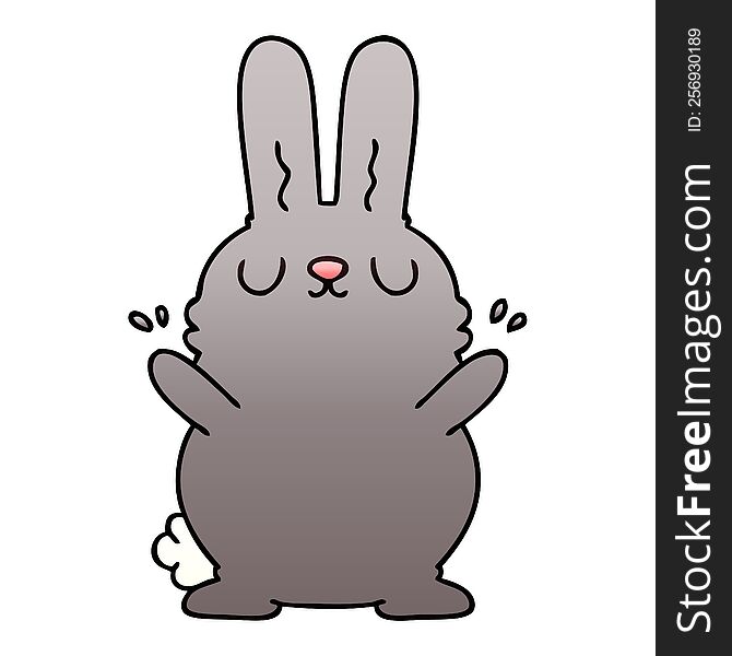 gradient shaded quirky cartoon rabbit. gradient shaded quirky cartoon rabbit