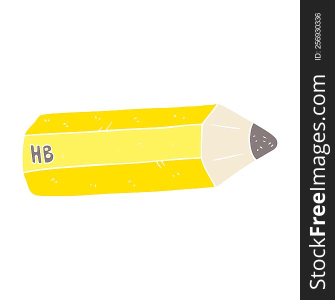 flat color illustration of a cartoon pencil