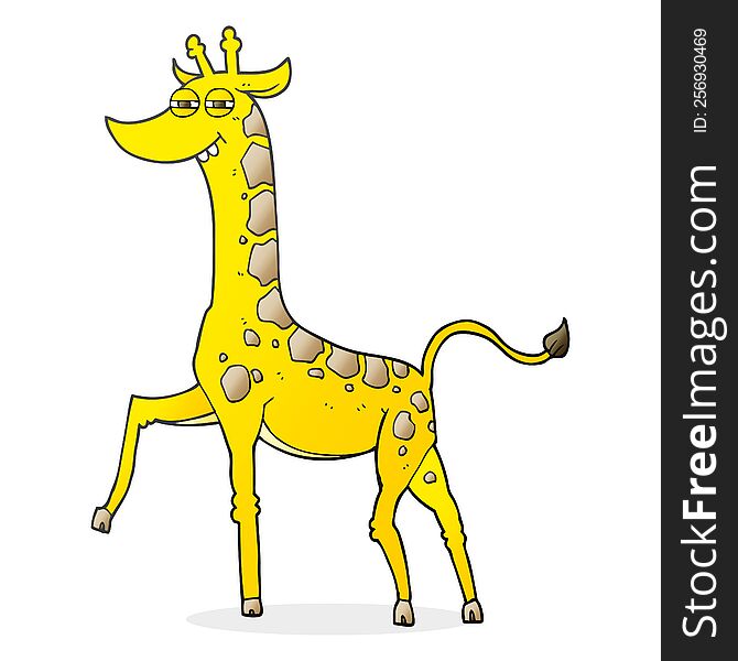 freehand drawn cartoon giraffe