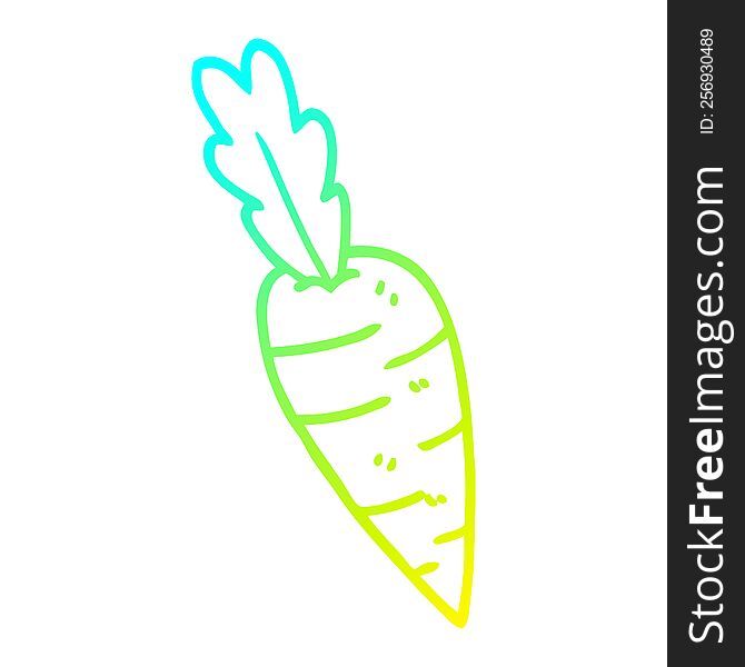 cold gradient line drawing of a cartoon carrots