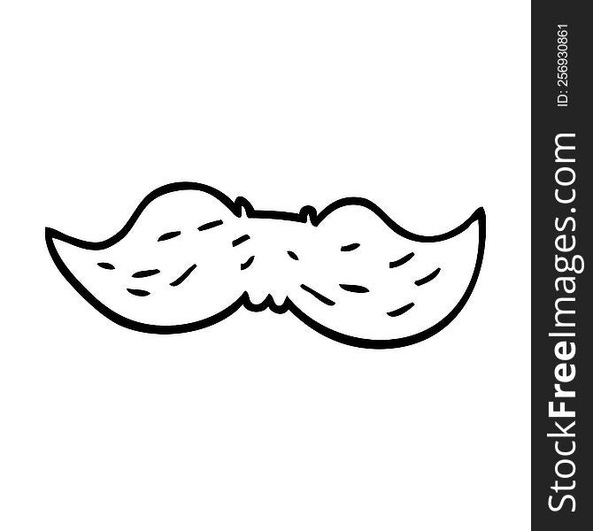 line drawing cartoon mans mustache