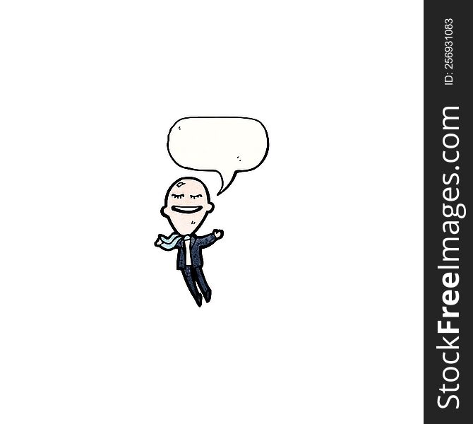 Cartoon Floating Big Head Businessman