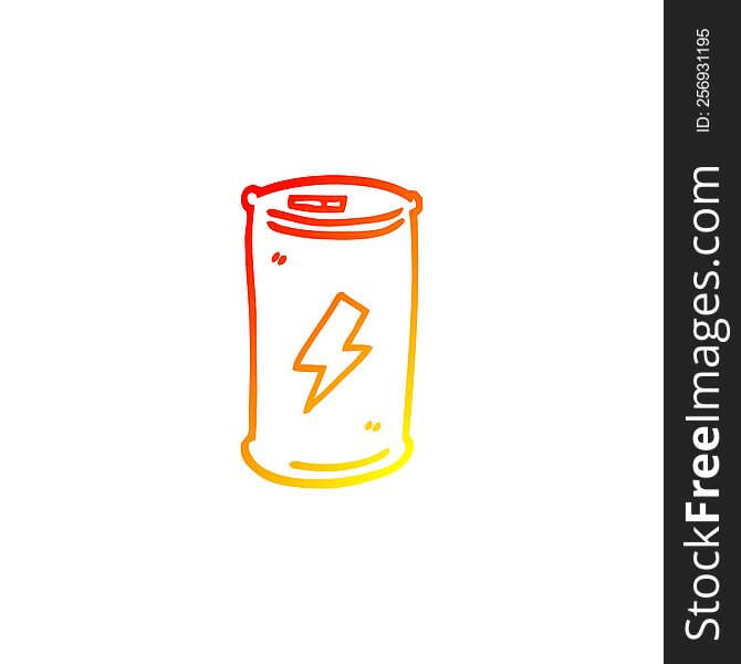 warm gradient line drawing of a cartoon energy drink