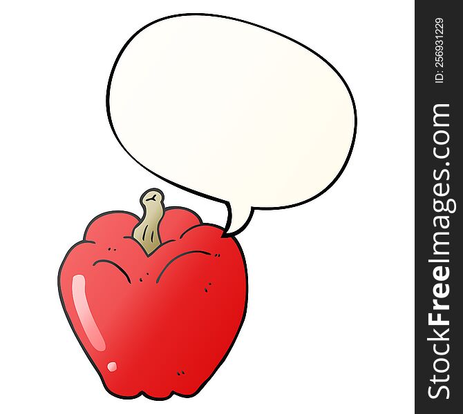 Cartoon Pepper And Speech Bubble In Smooth Gradient Style