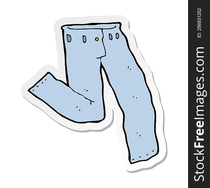 sticker of a cartoon jeans