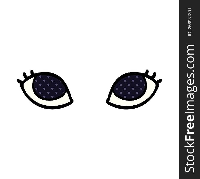 cartoon doodle grey eyes