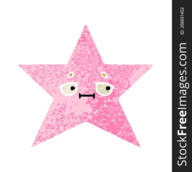 retro illustration style cartoon of a star fish