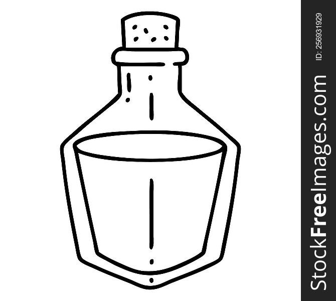 line doodle of a potion bottle. line doodle of a potion bottle