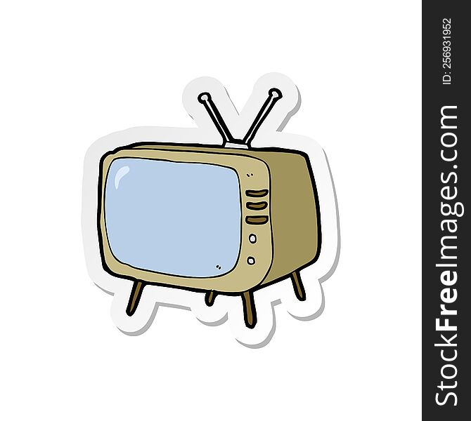 sticker of a cartoon television