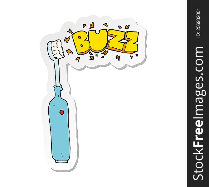 sticker of a cartoon electric tooth brush