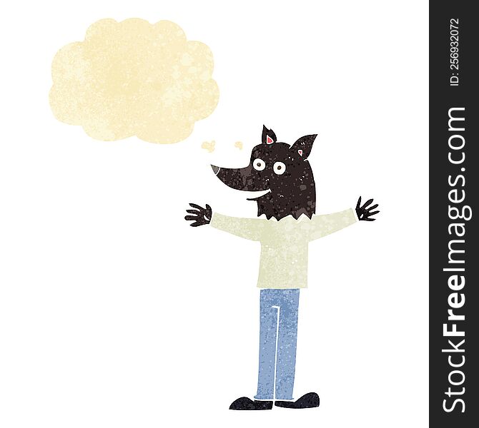 Cartoon Werewolf With Thought Bubble