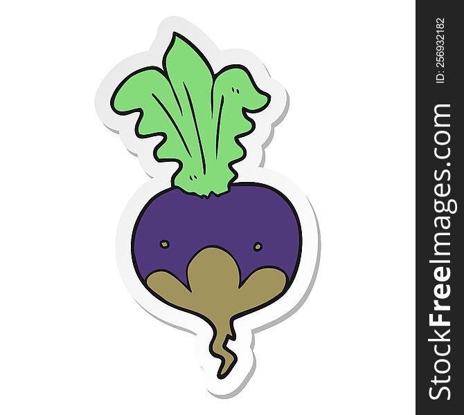sticker of a cartoon beet