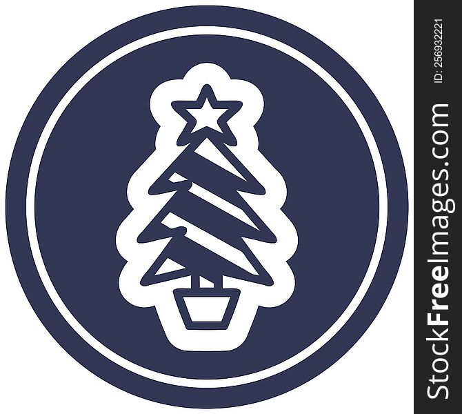 Christmas Tree Circular Icon