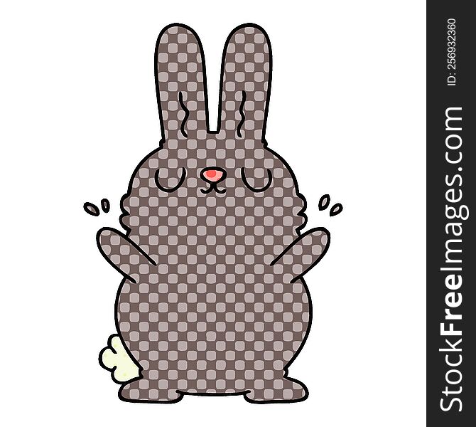 comic book style quirky cartoon rabbit. comic book style quirky cartoon rabbit