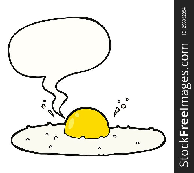 Cartoon Fried Egg And Speech Bubble