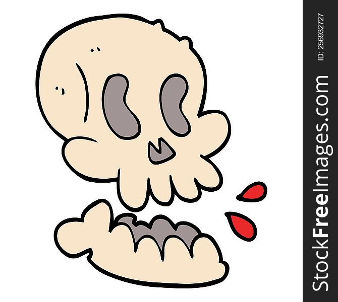 cartoon doodle skull