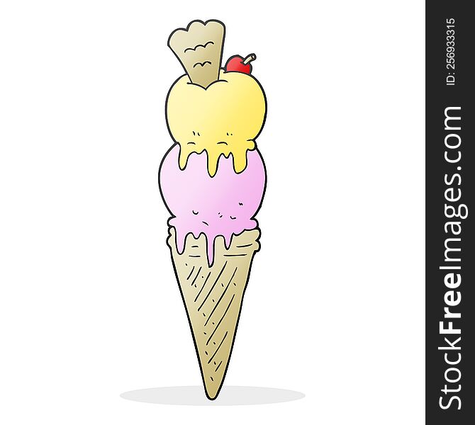 freehand drawn cartoon ice cream cone