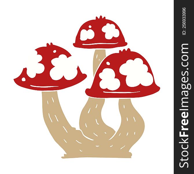 flat color style cartoon mushrooms