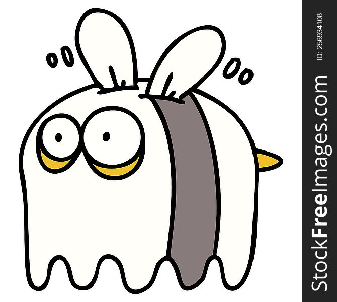 cartoon of a bee dressed as a ghost for halloween. cartoon of a bee dressed as a ghost for halloween